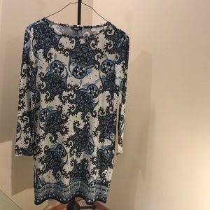 Multicolored blue extra large dress